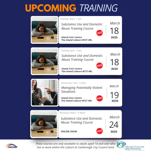 FREE Training: Substance Use and Domestic Abuse & Managing Potentially Violent Situations